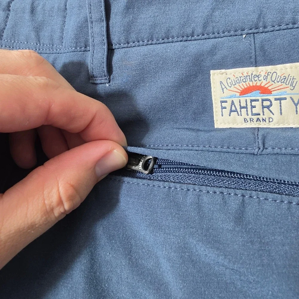Faherty Mens 30 All Day Shorts Navy Spandex Hybrid Drawstring MSC0013